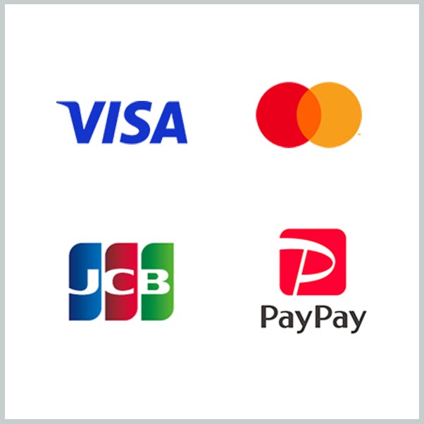 VISA、mastercard、JCB、paypayロゴ